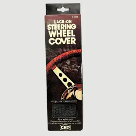 620b Aadco Nos Vintage Lace-on Steering Wheel Cover Fits 14 Inch - 16 Wheels Black