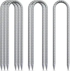 Aagut 716852314362 12 Inch Trampoline Stakes 6 Pack U U-12 X3/8 -6pcs U-silver