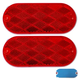 Astprf2421a All Star Truck Parts Astprf2421a/r Oval Reflectors Red/amber Self Adhesive Or Drill 2 Red