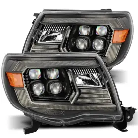 880744 Alpharex Nova Led Projector Headlights Toyota Tacoma 2005-2011 Plank Style Black