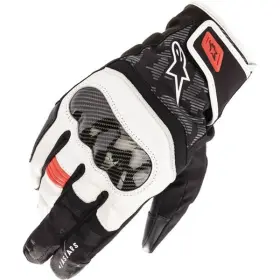 3527421-1231-m Alpinestars Sz M Black/white/red Smx Z Drystar Leather Gloves