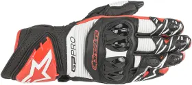 3556719-1304xxl Alpinestars Gp Pro R3 Gloves - Black/white/bright Red 2xl