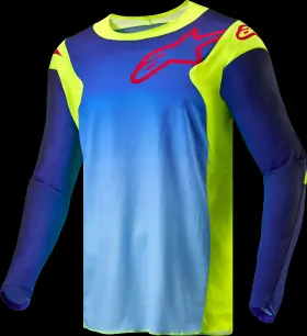 3761324-525-xl Alpinestars Racer Hoen Jersey Yellow Fluo/blue/night Navy Xl