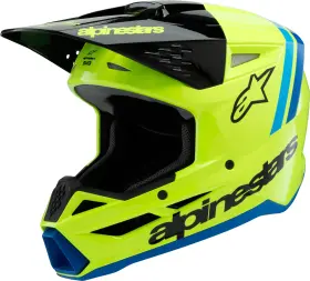 8301825-5017-ym Alpinestars Sm3 Youth Radium Helmet Ylw Fluo/blk/blue Off-road 2018-2024