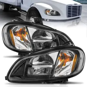 Anzo 846959053588 2002-2014 Freightliner M2 Led Crystal Headlights Black Housing With Clear Len