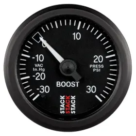 St3112 Autometer 52mm Mechanical Boost Gauge -30inhg To 30psi Black