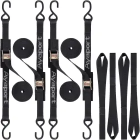 Ayaport 630282619586 Cam Buckle Tie Down Straps 6 Feet 1 Inch X6&apos Black