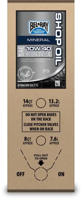Bel-ray 301290150033 Shop Mineral 4t Engine Oil 10w-40 6 Gallon Bib