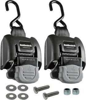 F08893ec Boatbuckle G2 Transom Boat Tie Down Straps To Trailer 2x43-inch Black