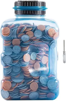 Bank1 Brand Thyggzjbs Piggy Bank - Large Coin For Adults Boyswith Lcd Counter Great Co Inch