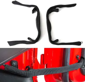 Huamao2019ab08b20200207 Cherocar Black Door Limiting Strap Wire Protecting Harness For Jeep Wrangler Jk Jl Jt 07