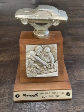 1971-cuda Chrysler Plymouth Division 1971 Trouble Shooting Contest Trophy Cuda