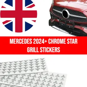 W206 Cmr 065009123773 Mercedes Chrome Front Grill Star Stickers - 2024 W177 Sport Amg Silver