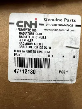 47112180 Cnh Oil Cooler Part#