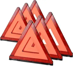 61032 Cureder Emergency Warning Triangles 6 Pack With Packaging Foldable