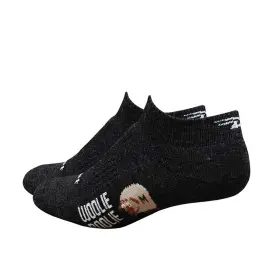 Wb2lblk301 Defeet Woolie Boolie D-logo Socks - Black Large 1 Inch Cuff