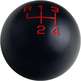 De-8409w Dewhel Black/red Inlay Sphere 4 Speed Manual Shift Knob Shifter Stick Black