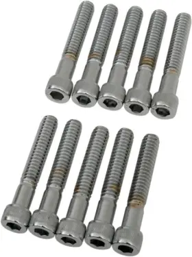 45881 Drag Specialties Coarse-thread Knurled Socket Head Bolts 1/4 Inch -20 X 1-1/2 10-pk