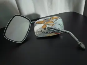 Item-13688 Drag Specialties Harley Davidson Chrome And Gold Live To Ride Mirrors