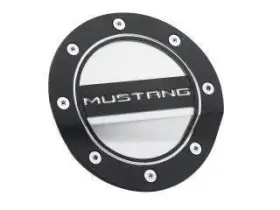 Fr3z-6640526-mb Drake Muscle Cars Fuel Door Comp Series Black/silver Mustang