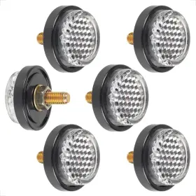 A-08356 Evermotor Red Reflectors Motorcycle License Plate Bolts And Nuts Mini White