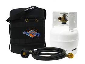 Flame King 850063595018 Insulated Protective Carry Case 3lb Propane Tank Adapter Hose Camping Outdoor