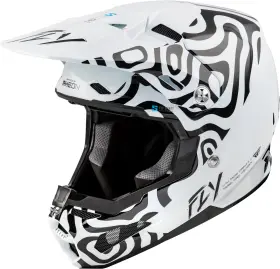 73-4469yl Fly Racing Youth Formula S Carbon Abyss Helmet White/black Yl