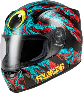 73-83872x Fly Racing Revolt Space Creep Helmet - Light Blue/black/red Part Number
