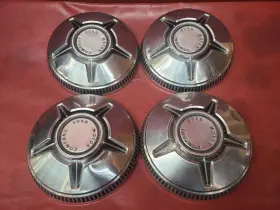 D0da-1130-b Ford 1970 1974 Mustang Maverick Torino 10 1/2 Inch Dog Dish Hubcaps Poverty Caps Set