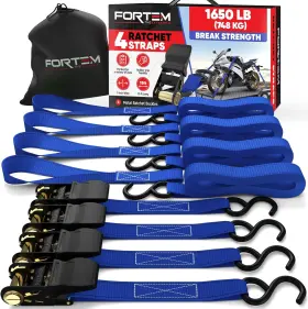 Fortem 819853025197 Ratchet Straps 1650lb Break Strength Breaking Blue Fortem 819853025197 Ratchet Straps 1650lb Break Strength Breaking Blue