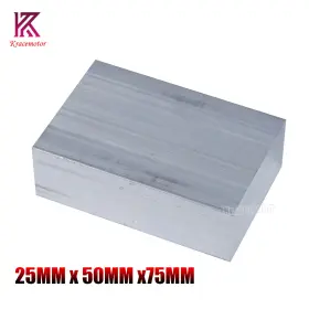Fx-lp-25x50x75-krace-2025 Fxcnc 1 Pc T061 Aluminum Square Bar 25mm Thick X 50mm Wide 75mm Length Long Chrome