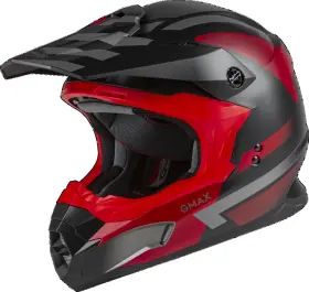 D3864325 G-max Mx-86 Fame Helmet - Matte Black/red/silver Medium