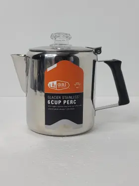 65209 Gsi Outdoors Glacier Stainless 6 Cup Perc Coffee Pot New Read