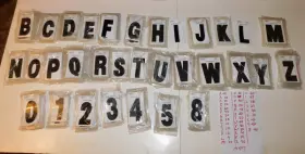 3scbp Hardline Products 3 Inch Waterproof Various Black Letters And Numbers Stickers Lot Of 1447