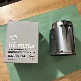 62700297a Harley-davidson Super Premium 5 Chrome Oil Filter New