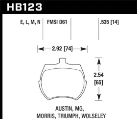 Hb123e.535 Hawk Performance Fits 66-79 Mg Midget / 75-80 Triumph Tr7 Blue 9012 F Hb123e.535 Hawk Performance Fits 66-79 Mg Midget / 75-80 Triumph Tr7 Blue 9012 F