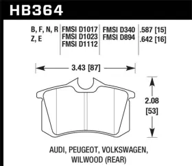 Hb364n.587 Hawk Performance Fits Hp Street Brake Pads Hb364n.587 Hawk Performance Fits Hp Street Brake Pads