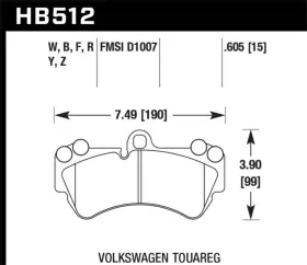 Hb512z.605 Hawk Performance Fits 04 Volkswagen Touareg Ceramic Stree