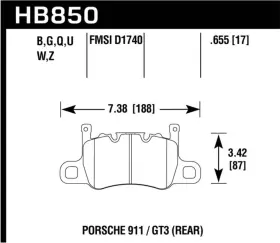 Hb850b.655 Hawk Performance Fits 2019 Porsche 911 Turbo Hps 5.0 Brake Pads