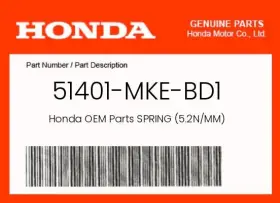 51401-mke-bd1 Honda Genuine Spring 5.2n/mm -