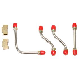 Jegs 636323 Front 4 Fuel Line Kit And 2 Tees For 69-71 Mopar B-body 340/440 6 Pack Steel