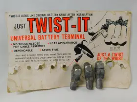 Cd-76t Just Twist It Nos Vintage Universal Battery Terminal Display Card With 3 Terminals