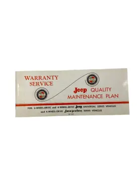 Jm-1002 Kaiser 1967 Jeep Universal / Jeepster Maintenance Manual 1
