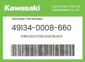49134-0008-660 Kawasaki Genuine Shroud Outer Lh M.s.black -