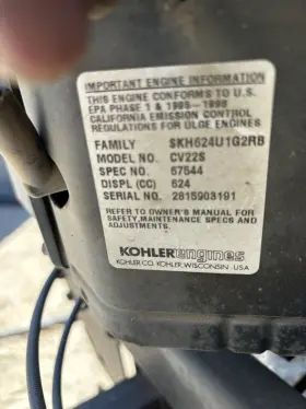 Skh624u1g2rb Kohler Command Pro 22 Hp Motor