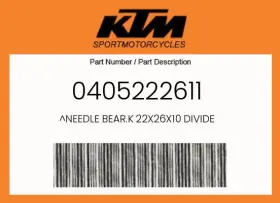 0405222611 Ktm Genuine Needle Bear.k 22x26x10 Divide -