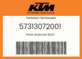 57313072001 Ktm Genuine Hose Reservoir 6x1 5 -