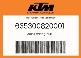 Ktm 635300820001 Genuine Main Bearing Blue -