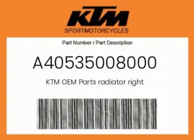 A40535008000 Ktm Genuine Radiator Right -