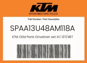 Spaa13u48am118a Ktm Genuine Drivetrain Set Xc 13t/48t -